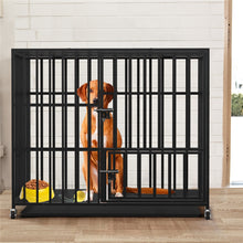 Load image into Gallery viewer, 37” 42” 46” Heavy Duty Portable Dog Kennel With 3 Doors Locks & Removeable Tray on Four Lockable Caster Wheels For Easy Movement.