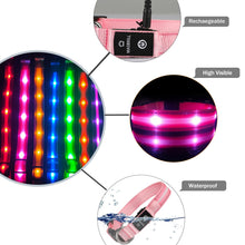 Load image into Gallery viewer, MASBRILL USB Rechargeable Adjustable Waterproof LED Luminous Nylon Night Safety Dog Collar in 7 Colors