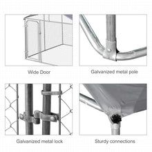 Load image into Gallery viewer, Heavy Duty Outdoor Dog Kennel with Galvanized Steel Frame & Canopy Top 10ft x 10ft x 6ft & Heavy Duty Lockable Door