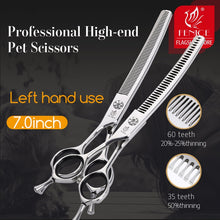 Load image into Gallery viewer, Fenice 7" Left Hand Dog Grooming Curved Thinning Shears/Scissors - godoggago