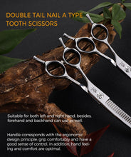 Load image into Gallery viewer, Fenice 7" Left Hand Dog Grooming Curved Thinning Shears/Scissors - godoggago