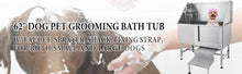 Load image into Gallery viewer, VEVOR 62" Stainless Steel Professional Dog Grooming Tub With Steps, Faucet, Water Sprayer Station, Your Choice Left or Right Sliding Door - godoggago