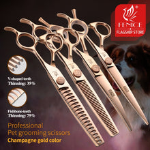 Load image into Gallery viewer, Fenice Steel 6.5/7.25/7.0/7.5 inch Dog Grooming Scissors Straight/Curved/Thinning Shear - godoggago