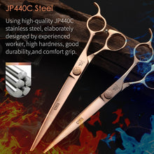 Load image into Gallery viewer, Fenice Steel 6.5/7.25/7.0/7.5 inch Dog Grooming Scissors Straight/Curved/Thinning Shear - godoggago