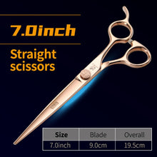 Load image into Gallery viewer, Fenice Steel 6.5/7.25/7.0/7.5 inch Dog Grooming Scissors Straight/Curved/Thinning Shear - godoggago