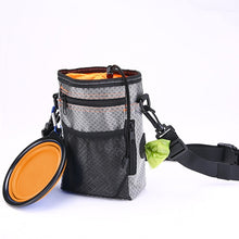 Load image into Gallery viewer, Multi-function Portable Outdoor Dog Training Bag W/ Adjustable Waist Belt Includes Food Holder/Garbage Bag/Folding Bowl/Training Clicker in 3 Colors - godoggago