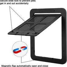 Load image into Gallery viewer, Safe Lockable Magnetic Screen Anti-Mosquito Dog/Cat Flap Door For Screen Doors in 2 Sizes & in White or Black
