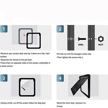 Load image into Gallery viewer, Safe Lockable Magnetic Screen Anti-Mosquito Dog/Cat Flap Door For Screen Doors in 2 Sizes & in White or Black