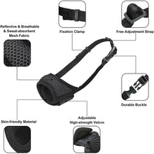 Load image into Gallery viewer, Soft Breathable Reflective Nylon Mesh Dog Muzzle/Mouth Cover For Sm/Med/Lg Dogs - godoggago