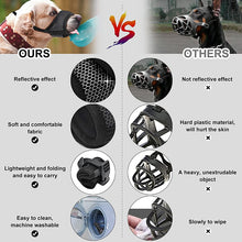 Load image into Gallery viewer, Soft Breathable Reflective Nylon Mesh Dog Muzzle/Mouth Cover For Sm/Med/Lg Dogs - godoggago