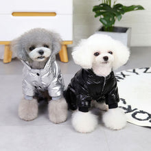 Load image into Gallery viewer, Waterproof Cotton Autumn/Winter Warm Padded Dog Jacket in Black or White in Sizes Sm Thru XXL - godoggago