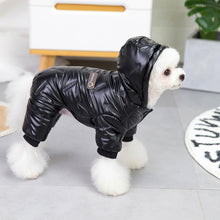 Load image into Gallery viewer, Waterproof Cotton Autumn/Winter Warm Padded Dog Jacket in Black or White in Sizes Sm Thru XXL - godoggago