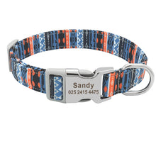 Load image into Gallery viewer, Customized Printed Nylon Dog Collar With Free Personalized Engraved ID for Sm/Med/Lg Dogs in 7 Styles - godoggago