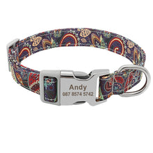 Load image into Gallery viewer, Customized Printed Nylon Dog Collar With Free Personalized Engraved ID for Sm/Med/Lg Dogs in 7 Styles - godoggago