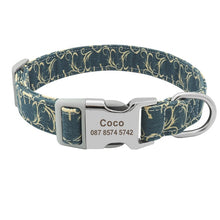 Load image into Gallery viewer, Customized Printed Nylon Dog Collar With Free Personalized Engraved ID for Sm/Med/Lg Dogs in 7 Styles - godoggago