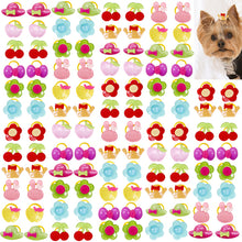 Load image into Gallery viewer, 20PCS (except plain rubber bands at 200pcs) Small Dog/Puppy Hair Bows With Rubber Bands for Grooming