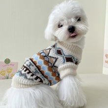 Load image into Gallery viewer, Warm Winter Striped Lattice Dog Sweater For Puppy/Dog in Sizes XS Thru XL