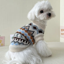 Load image into Gallery viewer, Warm Winter Striped Lattice Dog Sweater For Puppy/Dog in Sizes XS Thru XL