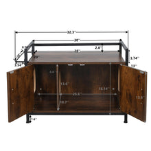Load image into Gallery viewer, Iron and Wood Sturdy Structure Cat/Dog House Nightstand For 30 inches Litter Box or Pet Crate