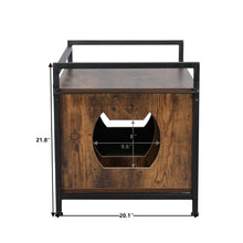 Load image into Gallery viewer, Iron and Wood Sturdy Structure Cat/Dog House Nightstand For 30 inches Litter Box or Pet Crate