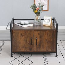 Load image into Gallery viewer, Iron and Wood Sturdy Structure Cat/Dog House Nightstand For 30 inches Litter Box or Pet Crate