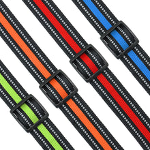 Load image into Gallery viewer, Personalized Reflective Nylon Dog Collar With Engraved ID Nameplate for Small Medium Large Dogs