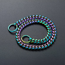 Load image into Gallery viewer, 10mm Stainless Steel Dog Training Chain Collar in 4 Colors Sizes 12" Thru 24"