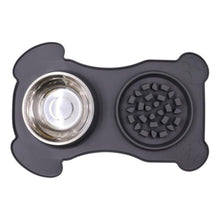 Load image into Gallery viewer, Slow Feeder Silicone Anti-Gulping Dog/Puppy Food Dish and Stainless Steel Water Dish