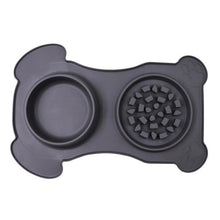 Load image into Gallery viewer, Slow Feeder Silicone Anti-Gulping Dog/Puppy Food Dish and Stainless Steel Water Dish