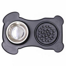 Load image into Gallery viewer, Slow Feeder Silicone Anti-Gulping Dog/Puppy Food Dish and Stainless Steel Water Dish