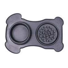 Load image into Gallery viewer, Slow Feeder Silicone Anti-Gulping Dog/Puppy Food Dish and Stainless Steel Water Dish