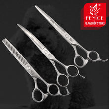 Load image into Gallery viewer, Fenice 6.5/7.0/7.5/8.0 Dog Grooming Scissors Sets (please note 2 or 3 per set) Including Thinning Shears/Curved and/or Cutting Scissors - godoggago