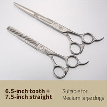 Load image into Gallery viewer, Fenice 6.5/7.0/7.5/8.0 Dog Grooming Scissors Sets (please note 2 or 3 per set) Including Thinning Shears/Curved and/or Cutting Scissors - godoggago