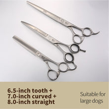 Load image into Gallery viewer, Fenice 6.5/7.0/7.5/8.0 Dog Grooming Scissors Sets (please note 2 or 3 per set) Including Thinning Shears/Curved and/or Cutting Scissors - godoggago
