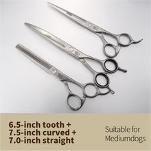 Load image into Gallery viewer, Fenice 6.5/7.0/7.5/8.0 Dog Grooming Scissors Sets (please note 2 or 3 per set) Including Thinning Shears/Curved and/or Cutting Scissors - godoggago