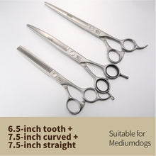 Load image into Gallery viewer, Fenice 6.5/7.0/7.5/8.0 Dog Grooming Scissors Sets (please note 2 or 3 per set) Including Thinning Shears/Curved and/or Cutting Scissors - godoggago