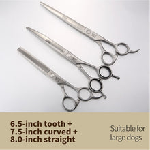 Load image into Gallery viewer, Fenice 6.5/7.0/7.5/8.0 Dog Grooming Scissors Sets (please note 2 or 3 per set) Including Thinning Shears/Curved and/or Cutting Scissors - godoggago