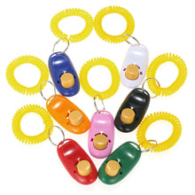 Load image into Gallery viewer, 7Ct Multicolor Pack Of Dog Training Clickers With Wrist Strap
