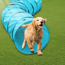 Load image into Gallery viewer, 18FT Dog Blue Agility Training Tunnel with Storage Bag
