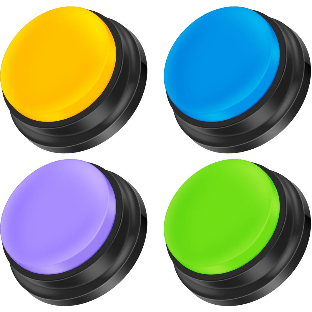 4Pcs Communication Buttons Using Your Voice Recording For Speech Training For Cat/Dogs