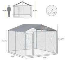 Load image into Gallery viewer, Heavy Duty Outdoor Dog Kennel with Galvanized Steel Frame &amp; Canopy Top 10ft x 10ft x 6ft &amp; Heavy Duty Lockable Door
