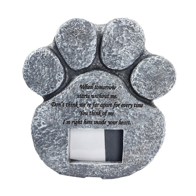 Memorial Tombstone Stone Paw Print Photo Frame For Dogs/Cats