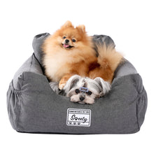 Load image into Gallery viewer, Dog Car Seat With Safety Belt &amp; Detachable Bed For House/Side Pockets For Storage in 3 Colors
