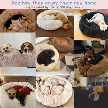 Load image into Gallery viewer, Super Soft Plush Round Dog Bed in Several Colors For Small to Large Dogs - godoggago
