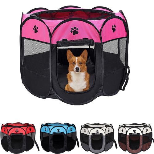Portable Octagonal Dog Tent/Playpen Easy Operation in 2 Sizes - godoggago