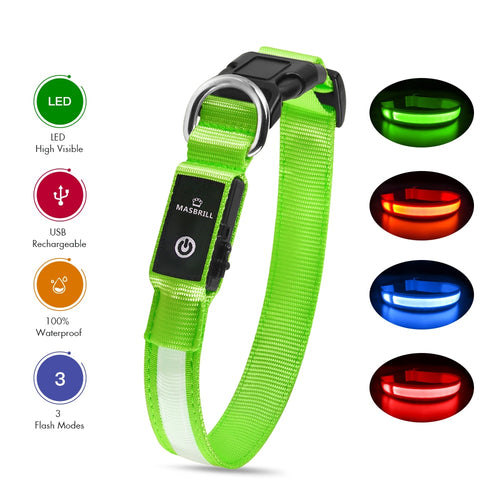 Adjustable Luminous Flashing Led Tactical Dogs Collars For XS to Large Dogs - godoggago