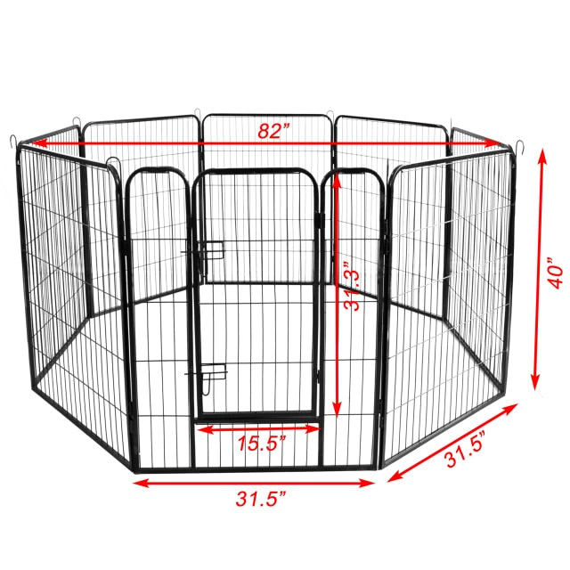 Large 16 Panel Indoor Iron Dog Playpen With Door And Multiple Configurations - godoggago