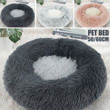 Load image into Gallery viewer, Donut Shaped Super Soft Warm Washable Dog Bed In Sizes 50/60cm and 3 Colors - godoggago
