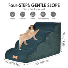 Load image into Gallery viewer, Dog Stairs/Ramp/Ladder With 4 Steps For Small Dogs With Anti-slip Removable Soft Cover - godoggago
