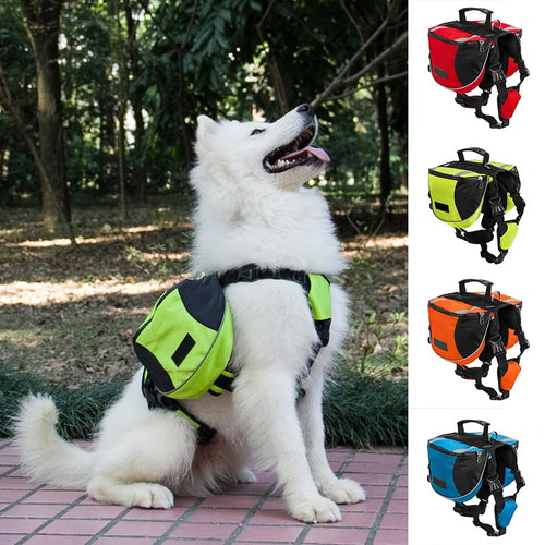 Multifunction Reflective Canvas Dog Backpack/Harness - godoggago